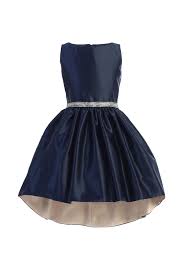 Hi-Low Belted Sateen Party Dress