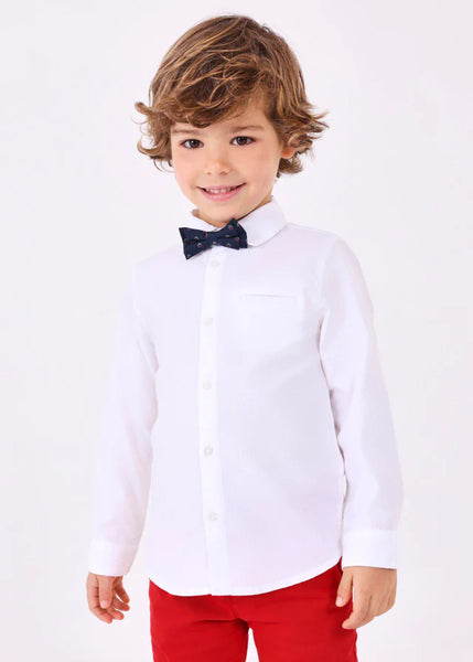 2pc White Dress Shirt with Bowtie