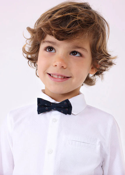 2pc White Dress Shirt with Bowtie