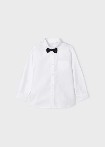 2pc White Dress Shirt with Bowtie
