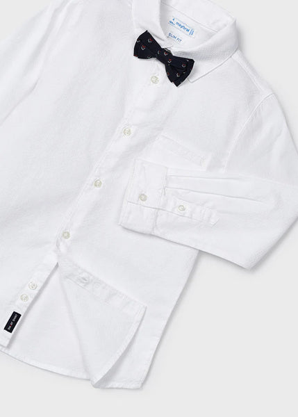 2pc White Dress Shirt with Bowtie
