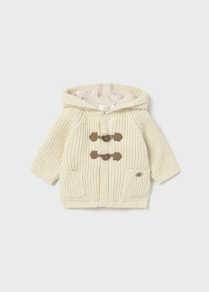 Hooded Knit Sweater Jacket with Toggle