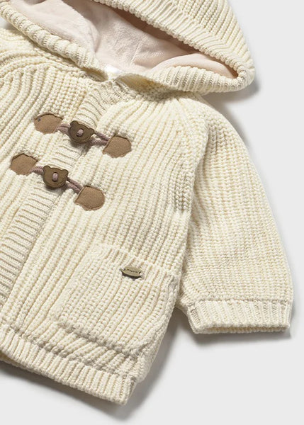 Hooded Knit Sweater Jacket with Toggle