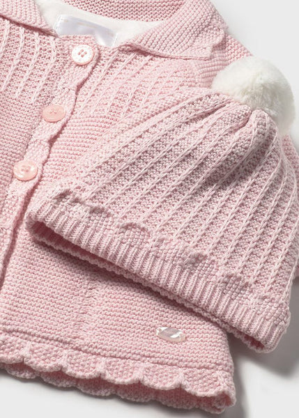 2pc Knit Coat Set w/Hat