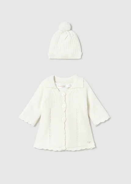 2pc Knit Coat Set w/Hat