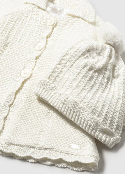 2pc Knit Coat Set w/Hat