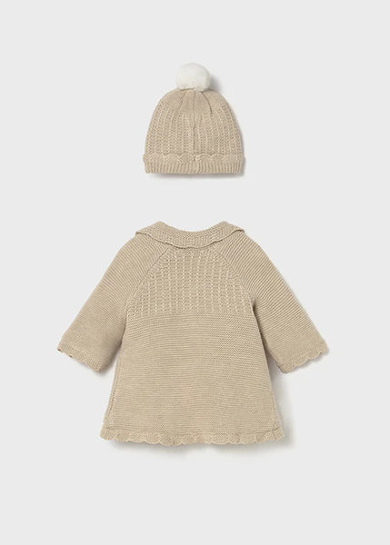 2pc Knit Coat Set w/Hat