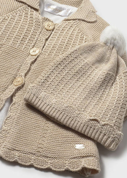 2pc Knit Coat Set w/Hat