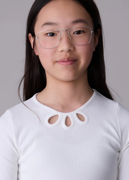 Ribbed CutOut Collar L/S Top