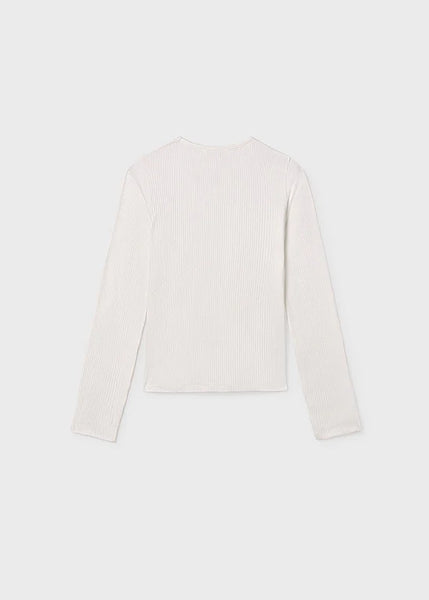 Ribbed CutOut Collar L/S Top