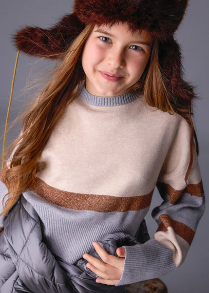 2pc Colourblock Sweater & Knit Skirt Set