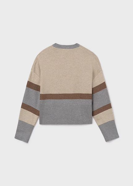 2pc Colourblock Sweater & Knit Skirt Set