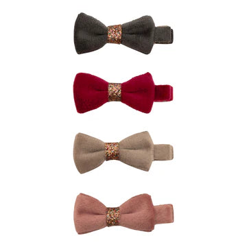 4pc Mini Holiday Velvet Bows