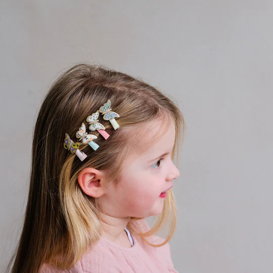 8pc Floral Butterfly Clip