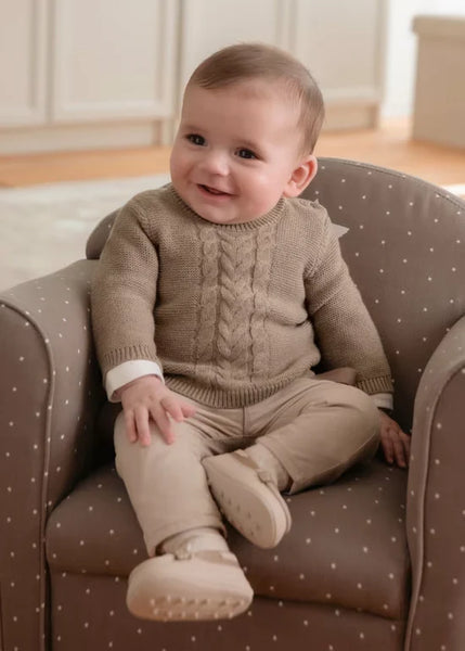 2pc Knit Sweater & Plaid Pant Set