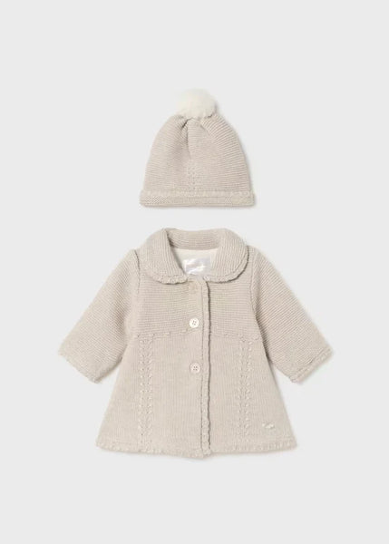 2pc Lined Knit Coat w/ Hat