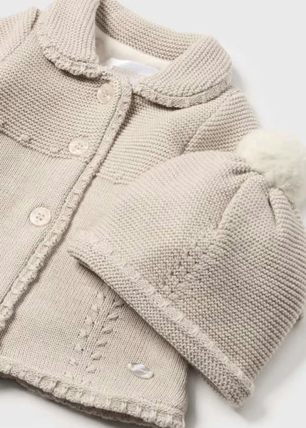 2pc Lined Knit Coat w/ Hat