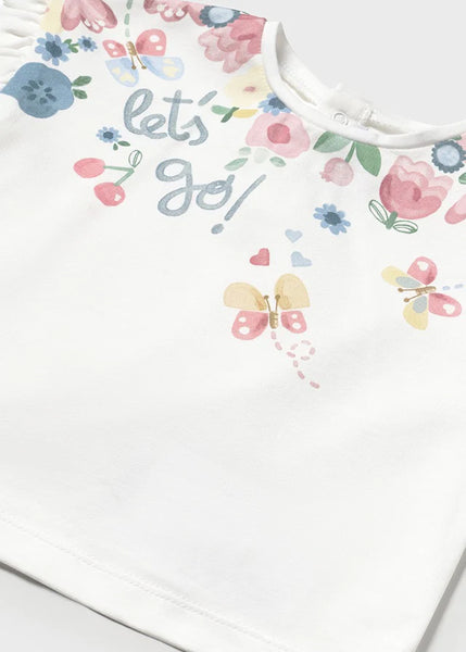2pc Flower T & Dot Pant Set