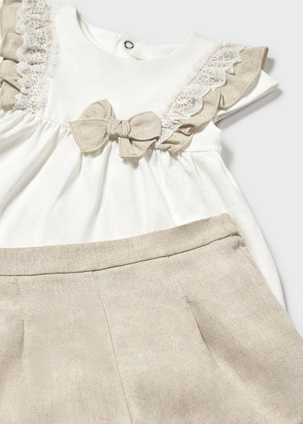 2pc Linen & Lace Short Set