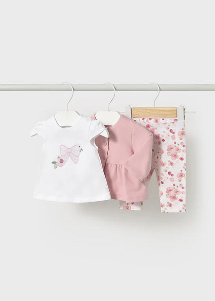 3pc Flower & Bow Legging Set