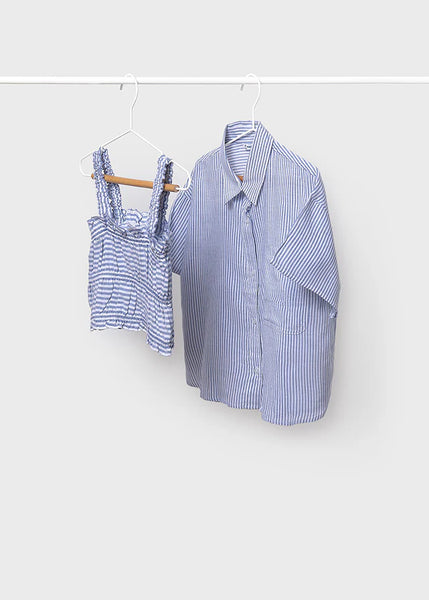 2pc Striped Shirt Set