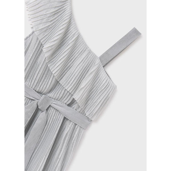 Pleated One Shoulder Shimmer Dress