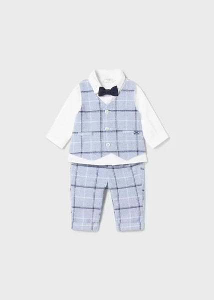 3pc Plaid Vest Set