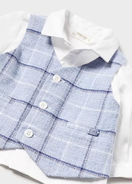 3pc Plaid Vest Set