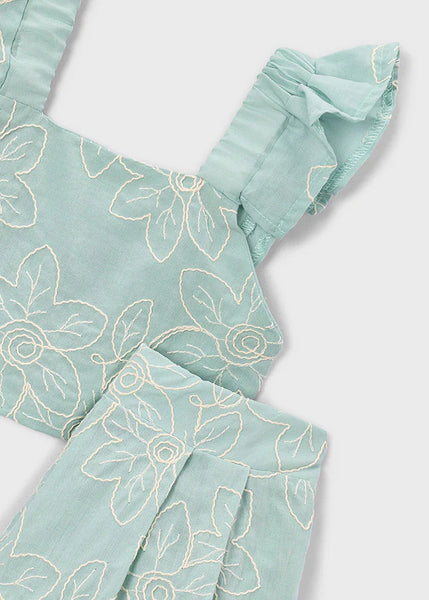 2pc Flower Embroidered Short Set