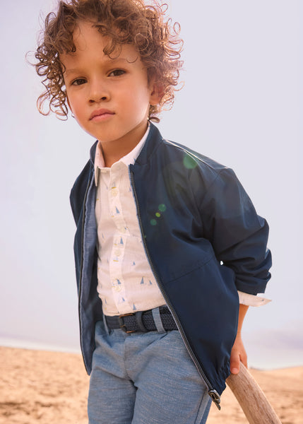 Reversible Linen/Shell Bomber Jacket