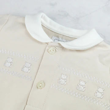 JESSE 2pc Unisex Stone Babygrow Sleeper