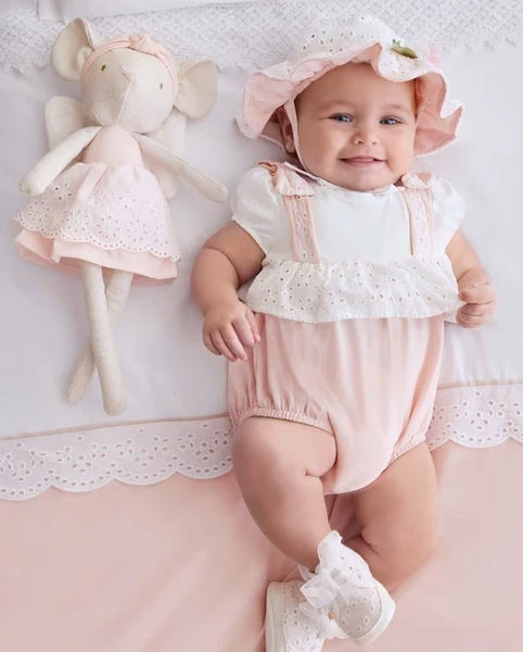 2pc Eyelet Romper Set