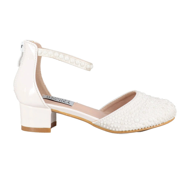 ALESSIA Patent Pearl Closed Toe Shoes