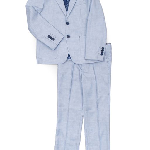 2pc Powder Blue Linen Suit
