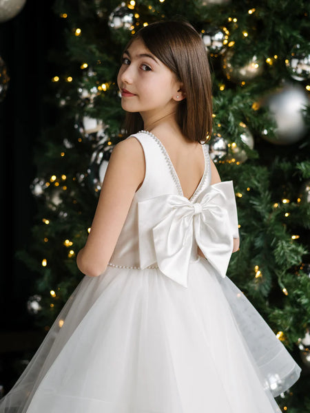 Erica Pearl Trim Detail Communion Dress