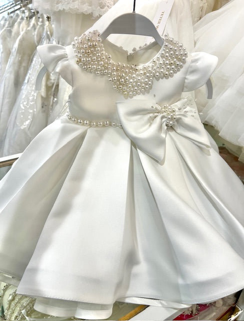 Satin & Pearl Baptism Dress