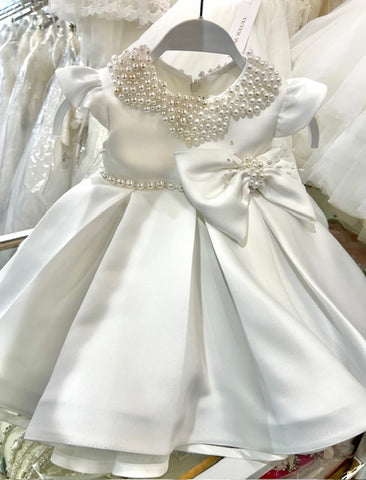 Satin & Pearl Baptism Dress