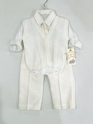 4pc Button Knit Vest Set