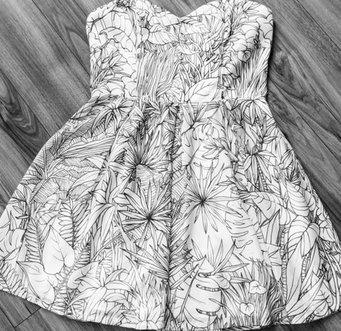 Dina Strapless Printed Dress