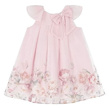 Pink Peonies Chiffon Party Dress