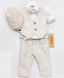 6pc Beige Vest Set