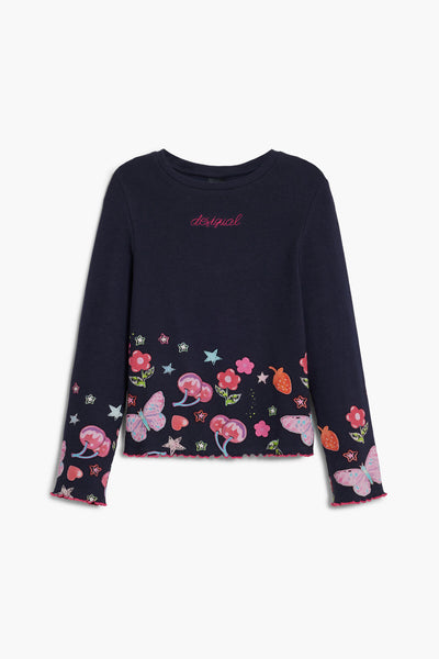 TS_Carlotta Ribbed Fruit, Flower & Butterfly Top