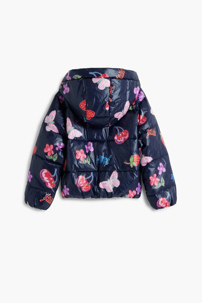 Coat_Collage Fruits,Flowers & Butterfly Puffer Jacket