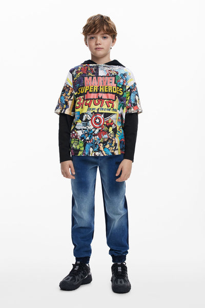TS-Marvel Magazines Heros L/S Top