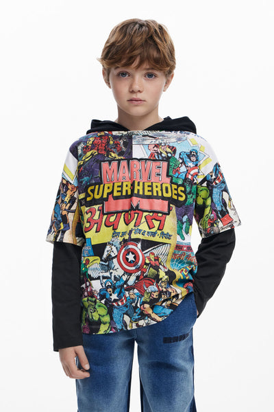 TS-Marvel Magazines Heros L/S Top