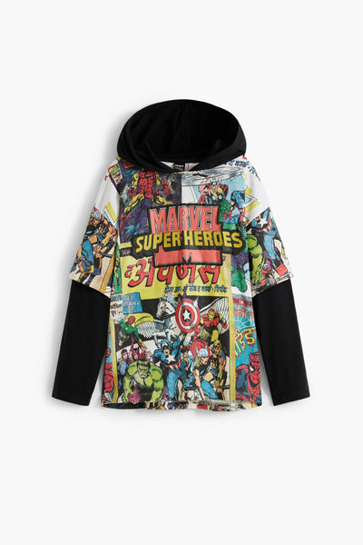 TS-Marvel Magazines Heros L/S Top