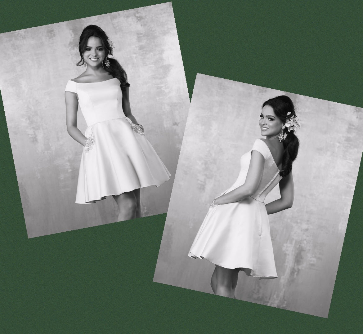 Mori Lee Bateau Neckline Satin Party Dress