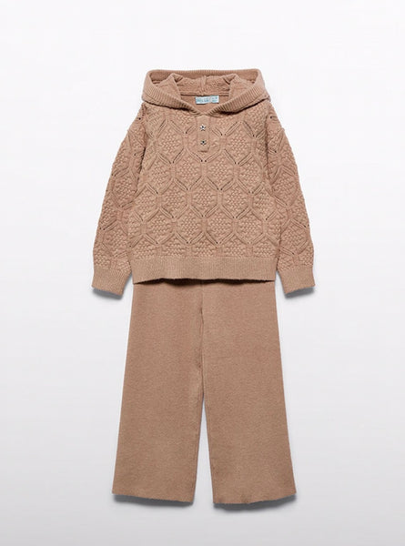 2pc Knit Hooded Lounge Set