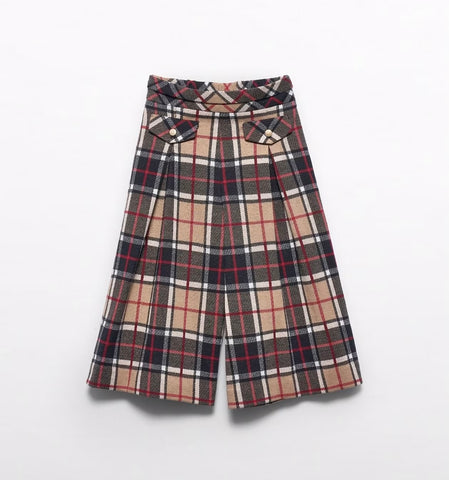 Plaid Culotte Pant
