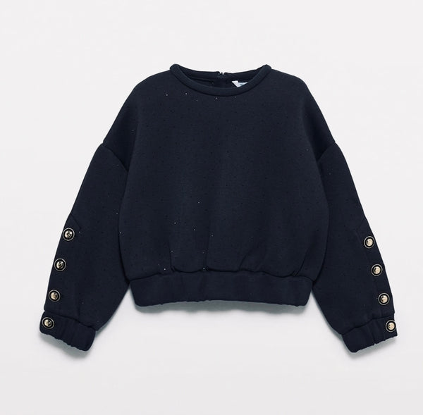Rhinestone Pullover Sweatshirt